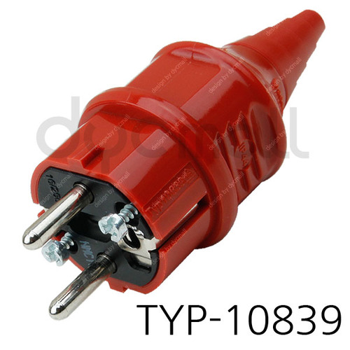 TYP 10839 메네키스[MENNEKES] 슈코플러그[IP44 230V 16A 2P+E RED]