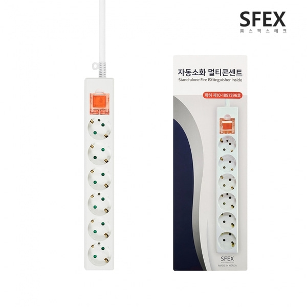 SFEX 자동소화 메인스위치 멀티탭 6구 3M